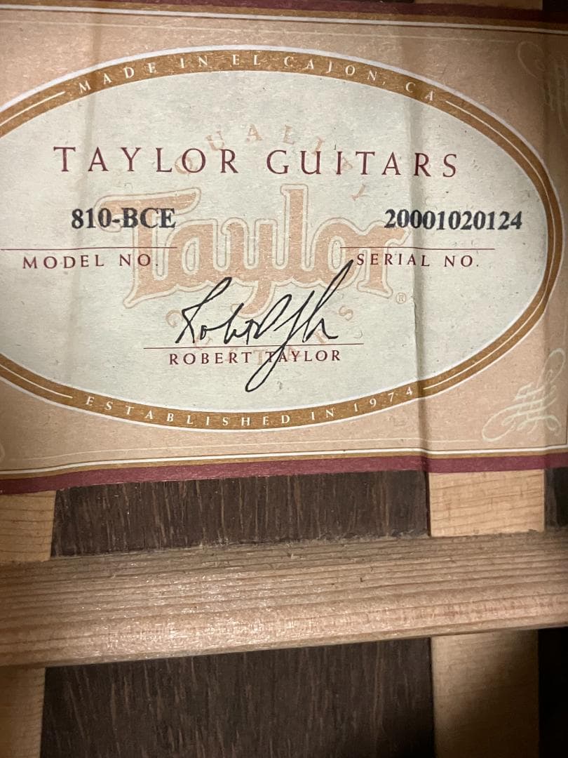 TAYLOR 810-BCE 2000年製　塗装剥がれあり　完動品　ハードケース
