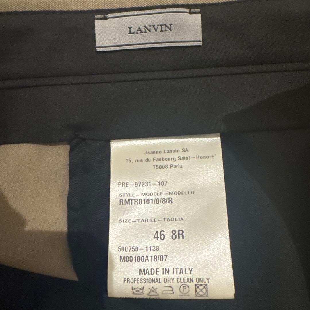 LANVIN ベージュ赤ストライプパンツ 46 8R