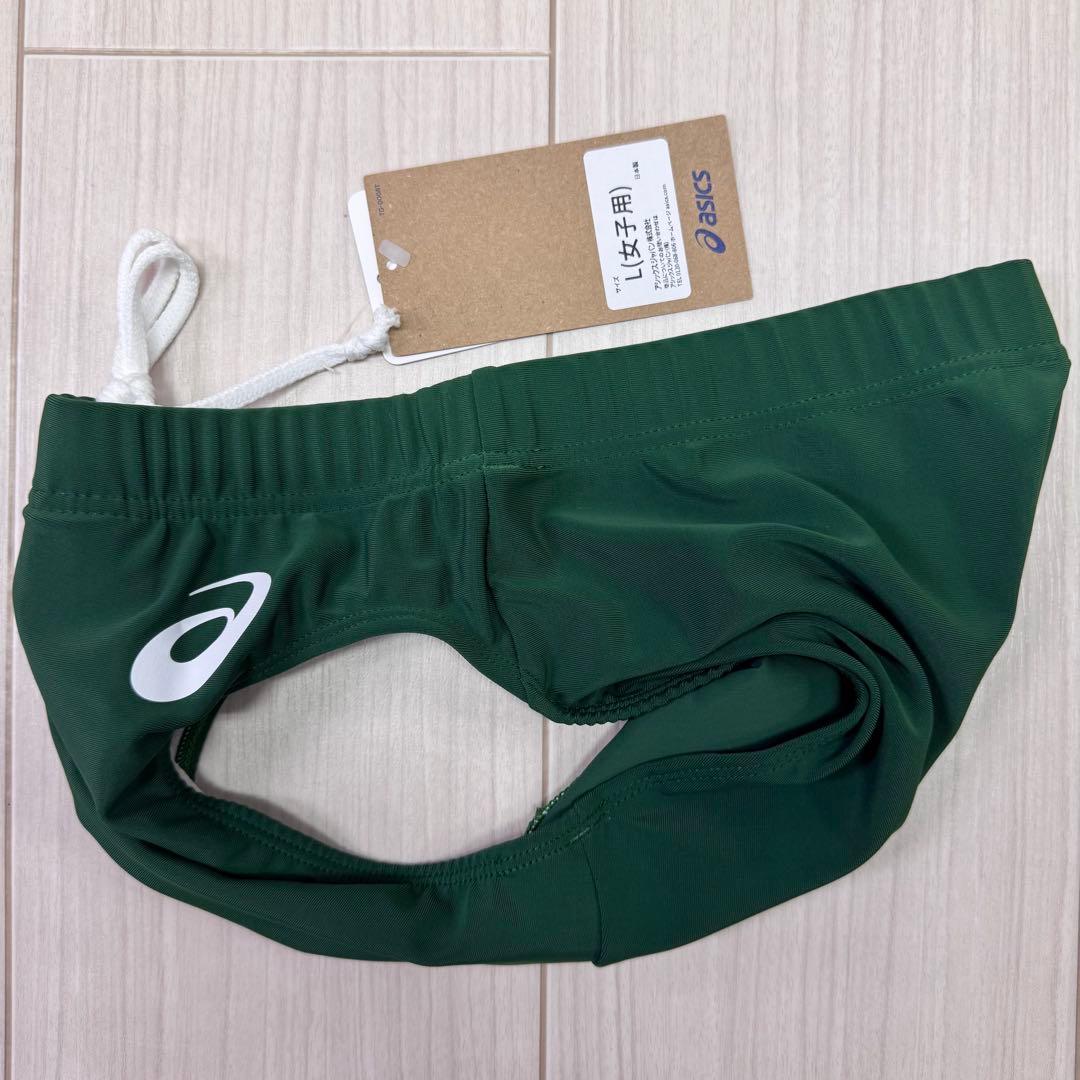 アシックス　女子陸上ユニフォーム上下セット　Lサイズ　ダークグリーン単色　新品