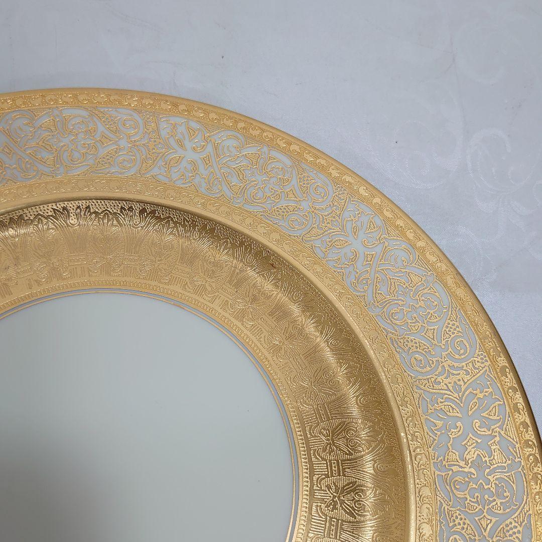 ドイツ HEINRICH&Co ババリア アンティーク食器 28cm 大皿 金彩
