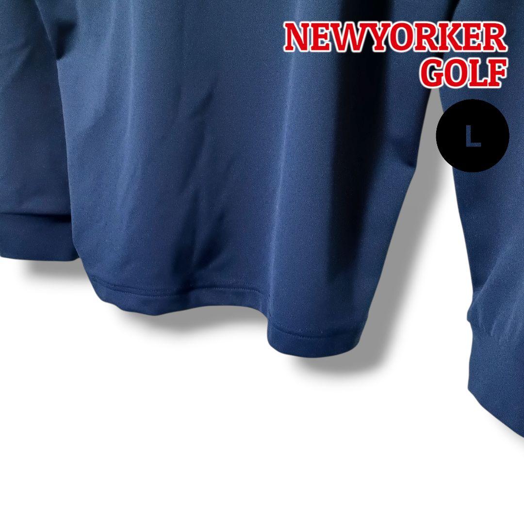 【大人の魅力】NEWYORKERGOLFモックネックシャツLネイビーメンズゴルフ