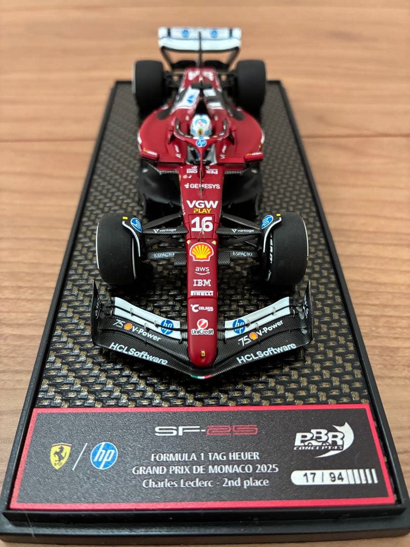 ミニチャンプス x BBR 1/43 SF-25 モナコGP C.ルクレール