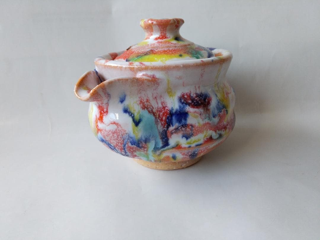希少品 現代アート 萩碗 宝瓶 関大安 作 共箱 煎茶道具 玉露 かぶせ茶 新品