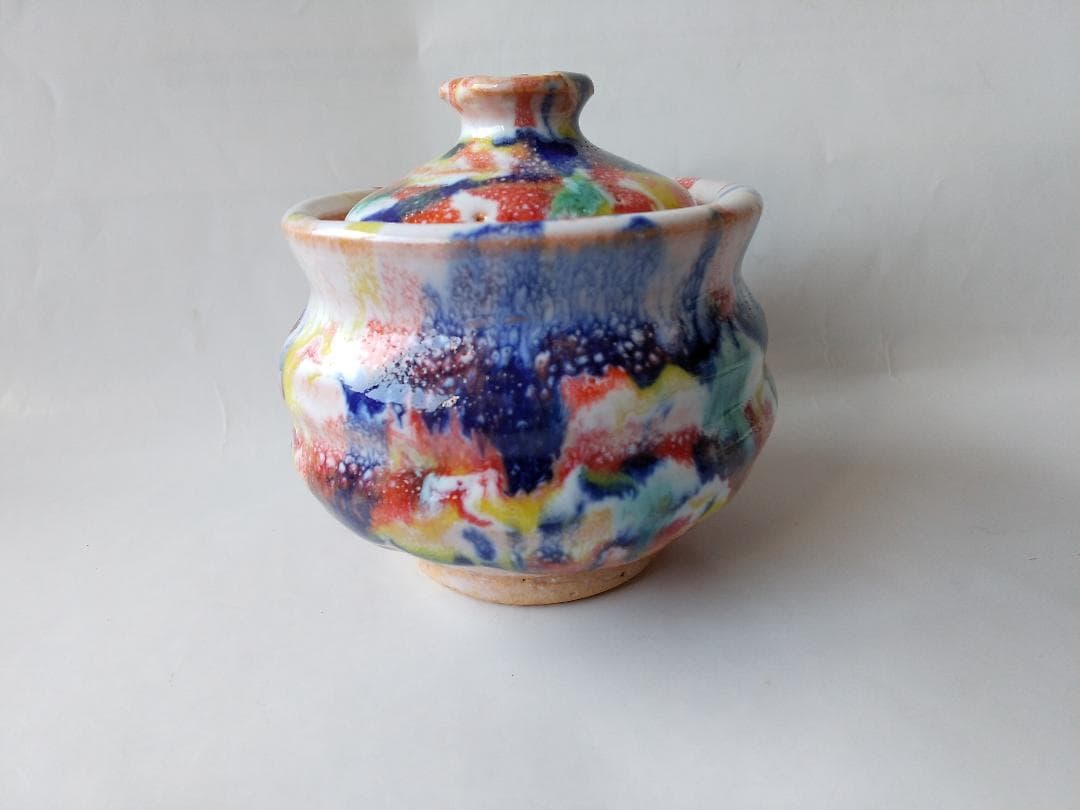 希少品 現代アート 萩碗 宝瓶 関大安 作 共箱 煎茶道具 玉露 かぶせ茶 新品