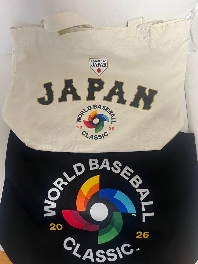 WBC2026 大谷翔平キャンパストートバッグ　侍ジャパン　黒白セット