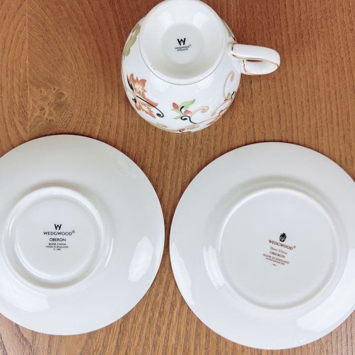 お値下げ　ウェッジウッド　オベロン　コーヒーカップ　ケーキ皿　プレート　イギリス