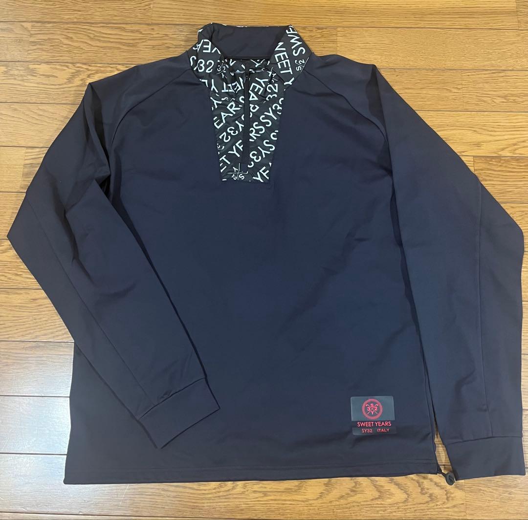 新品 SY32 GOLF NECK GRAPHIC HALF-ZIP MOCK