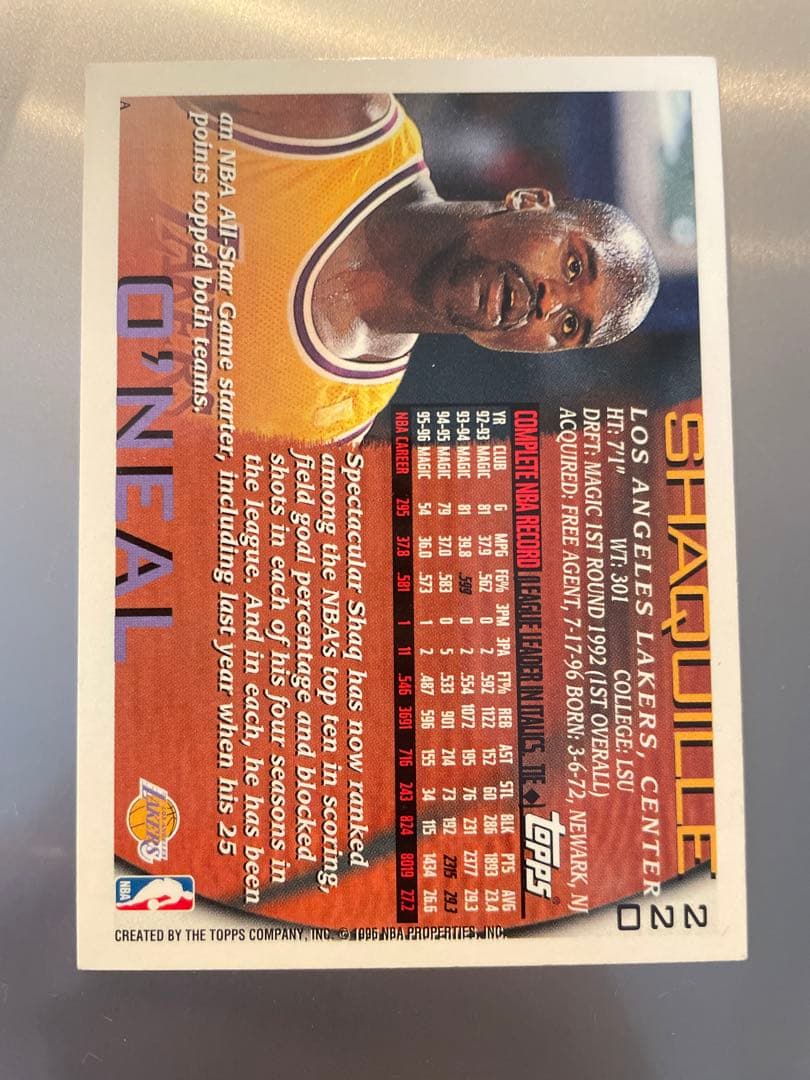 シャキールオニール　NBA  カード