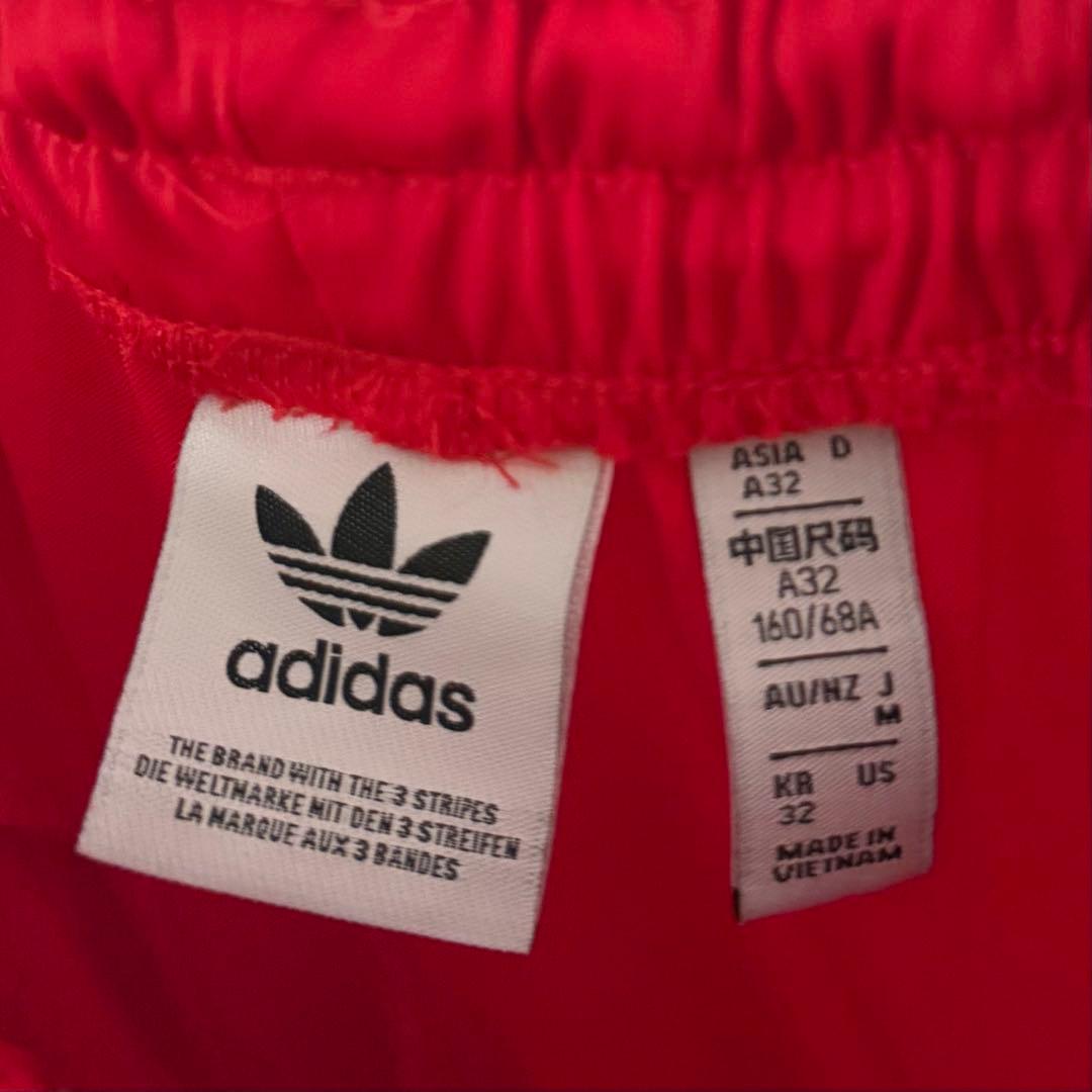 adidas アディダス サテンワイドレッグ トラックパンツ Mサイズ