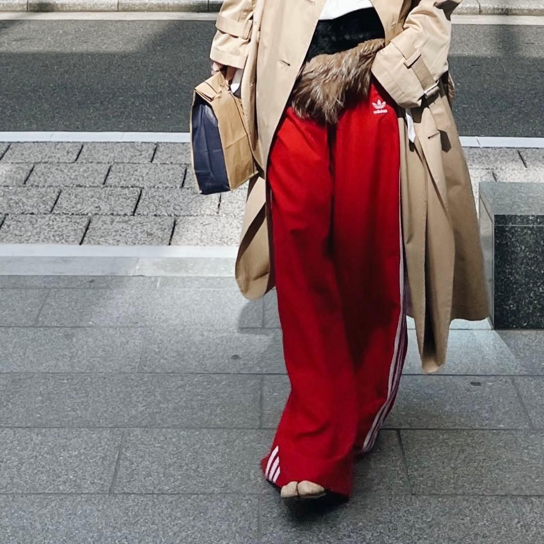 adidas アディダス サテンワイドレッグ トラックパンツ Mサイズ