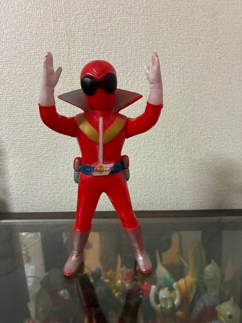 ☆専用☆ 【当時物】ゴレンジャー アカレンジャー　パチ　無版権　ソフビ　約20㎝