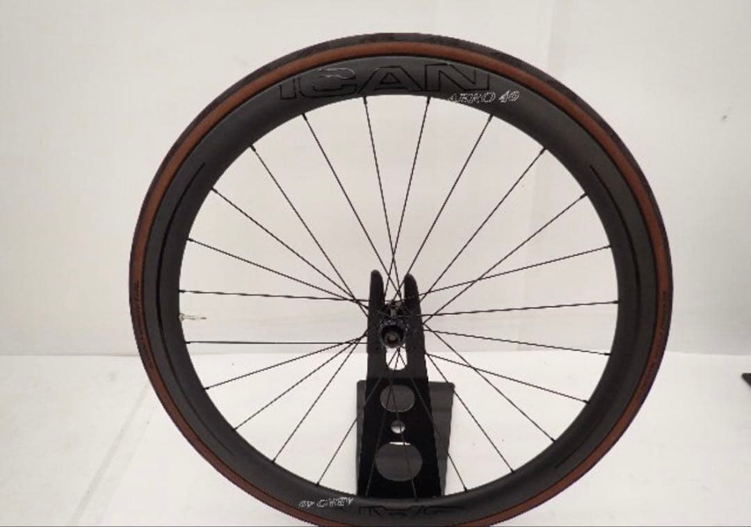 【美品・高級タイヤ付】ICAN AERO 40 カーボンホイールセット
