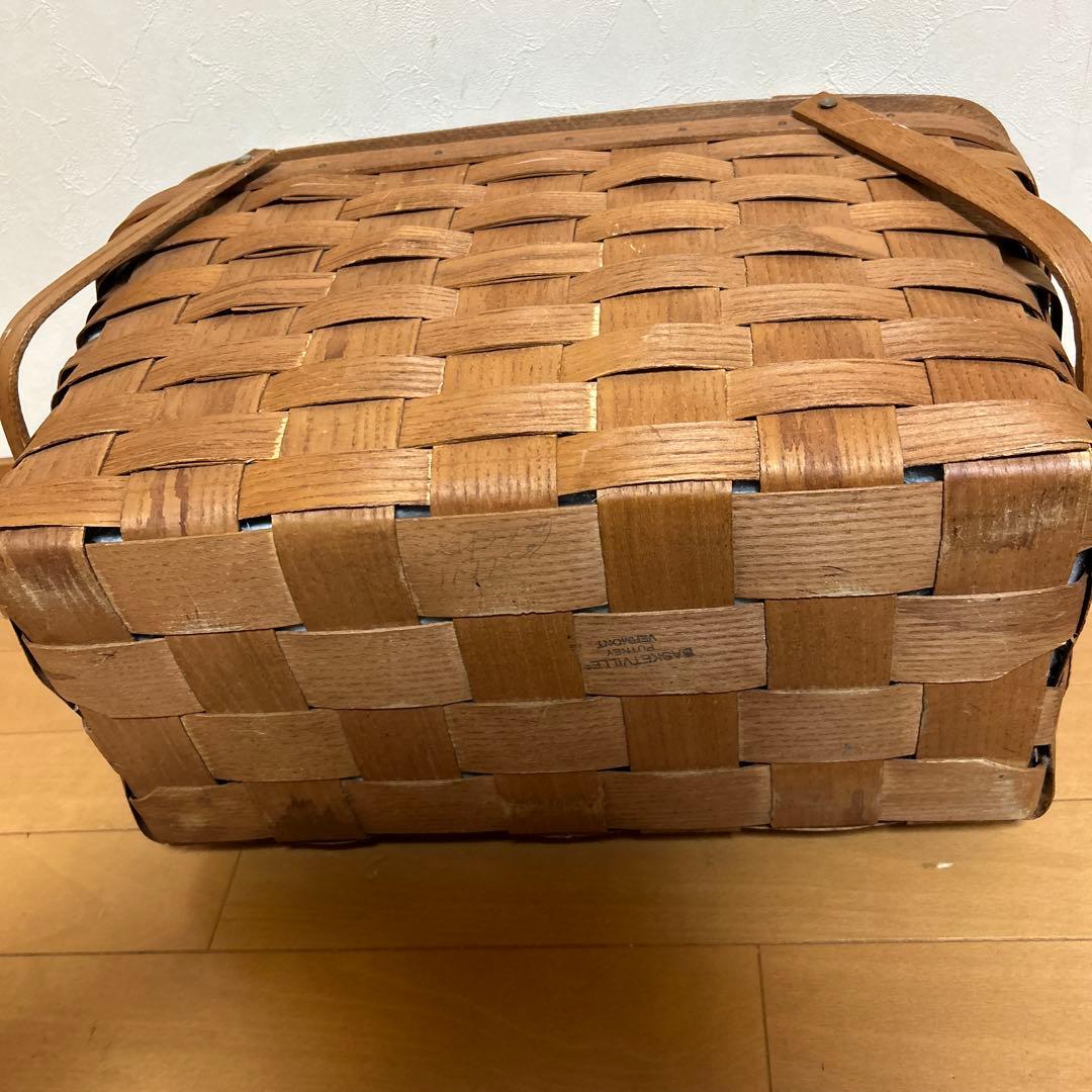 ウッド製　バスケットビル　蓋付き　バーモント　バスケット　ピクニック