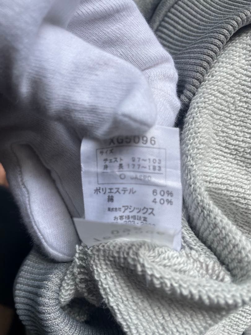 広島皆実高 移動着 スウェット上下セット asics グレー