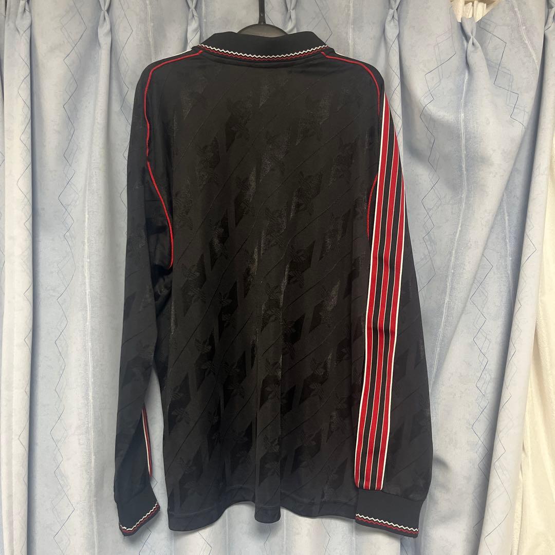 adidas 長袖シャツ XL 黒 赤 マンチェスターユナイテッド