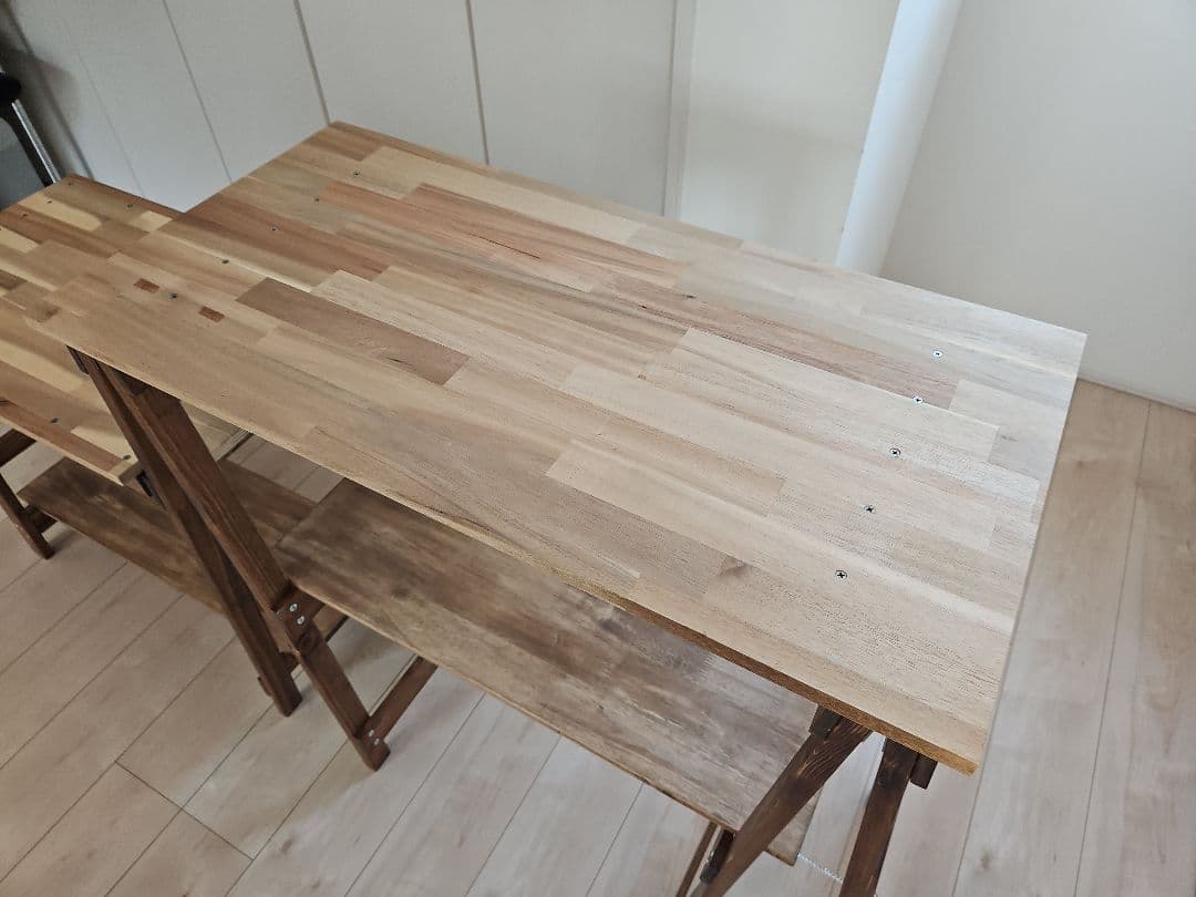 キッチンテーブル自作品【アカシア集成材】