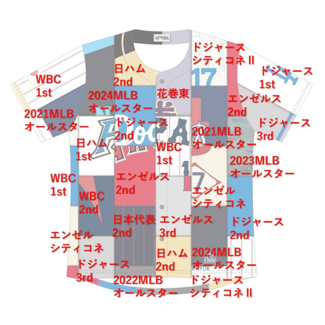 s*0様 非売品 大谷翔平 サインプリント歴代ミックスユニフォーム　ドジャースW
