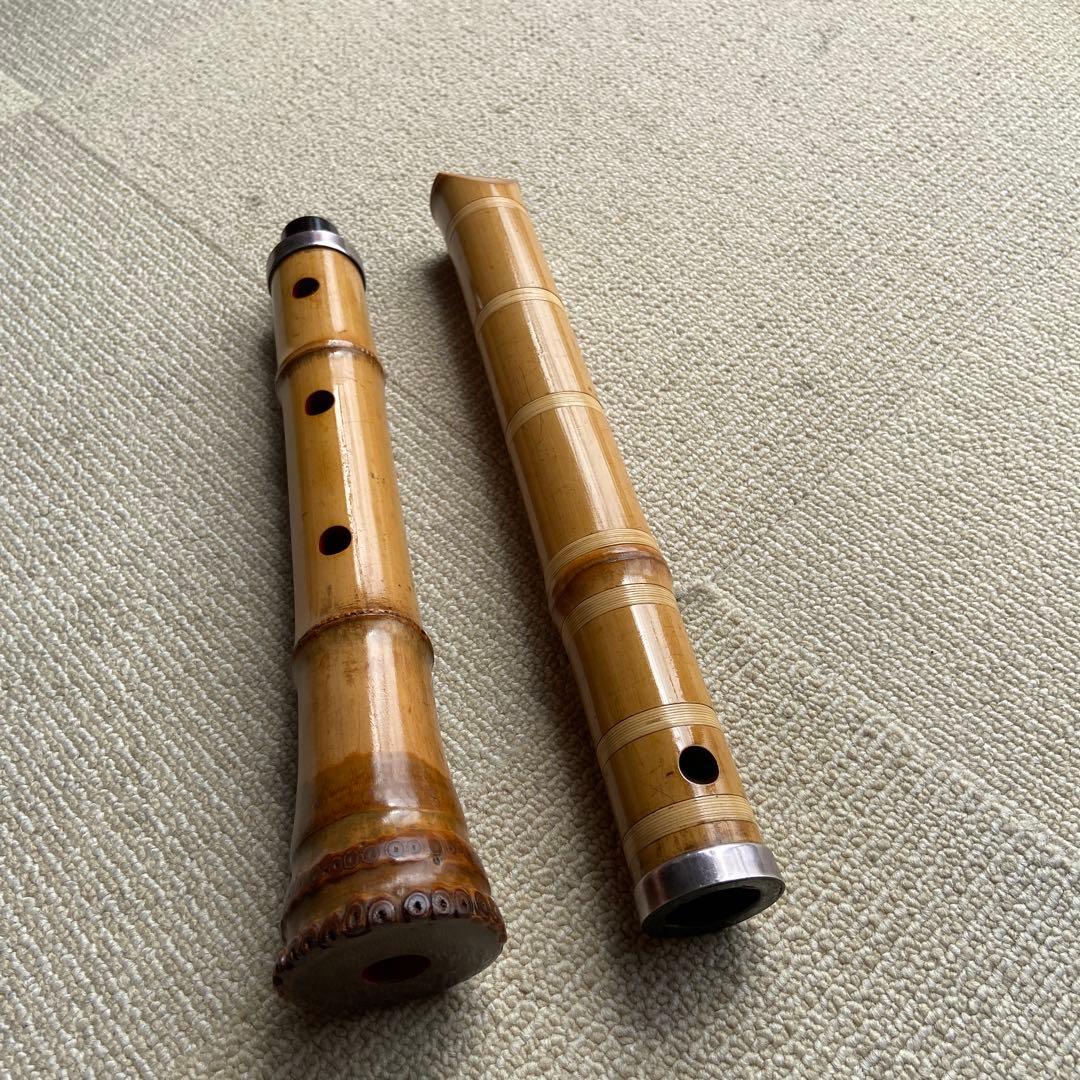 242⭐️値下げ　尺八一尺八寸管如水銘　とも箱つき