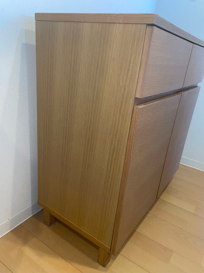無印良品/引き出し付きキャビネット/オーク材