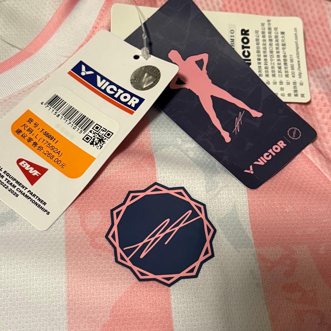 ビクター バドミントン Tシャツ L アントンセンモデル
