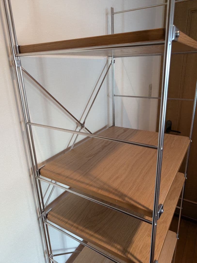 《送料込》無印良品 ステンレスユニットシェルフ オーク材棚 家具 シルバーラック