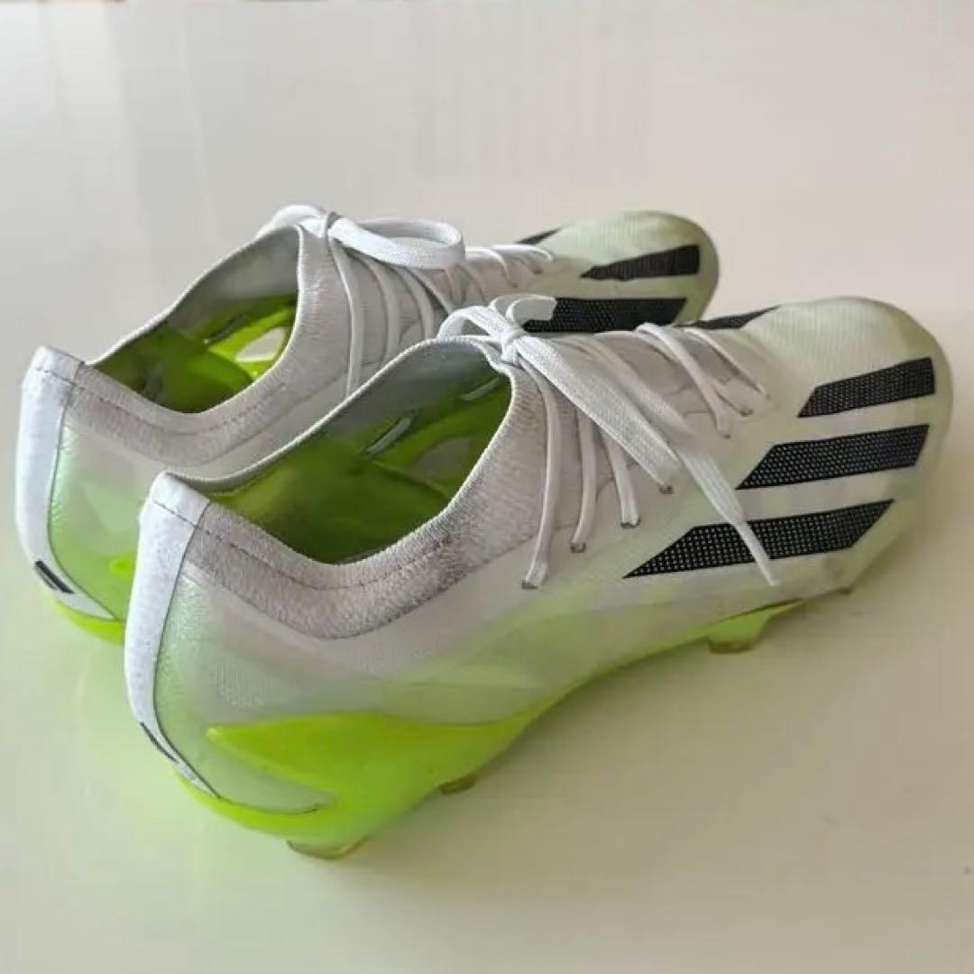 adidas ホワイト/グリーン サッカー　スパイクシューズ　28.5cm