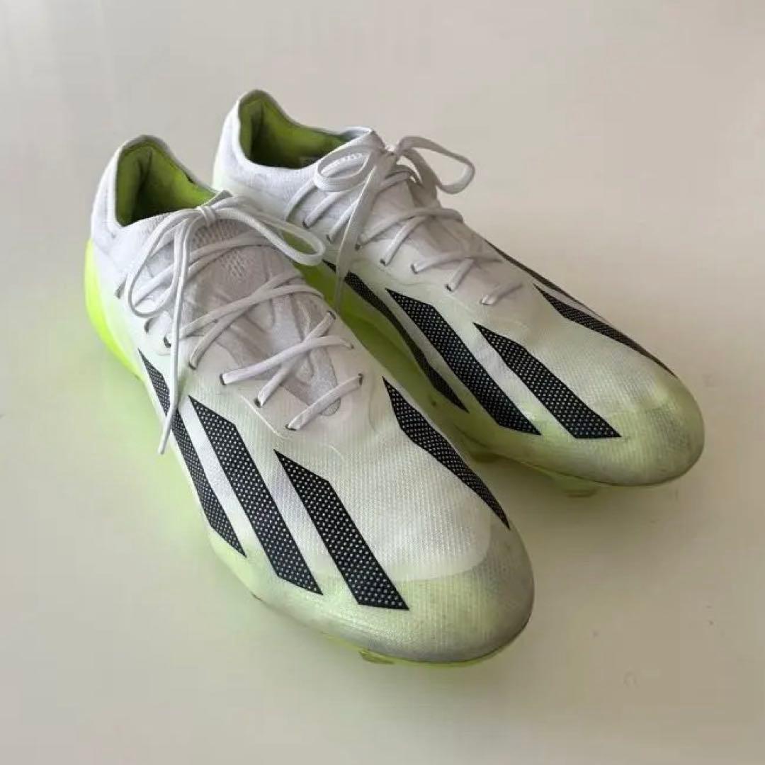 adidas ホワイト/グリーン サッカー　スパイクシューズ　28.5cm