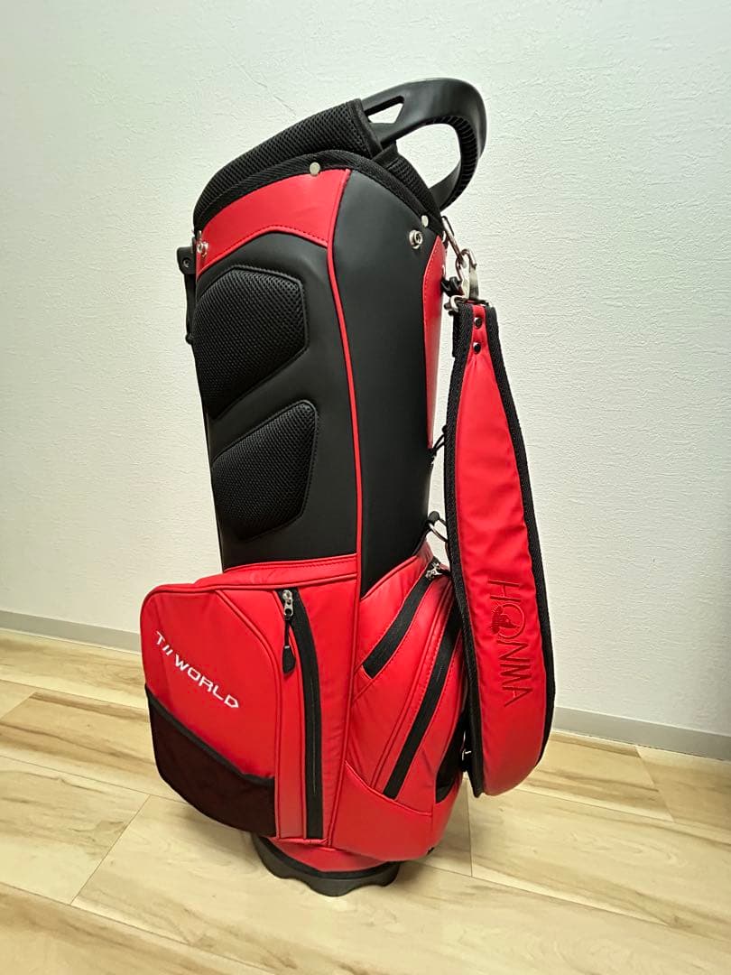 HONMA TW WORLD スタンドバッグ レッド　ウォータープルーフ