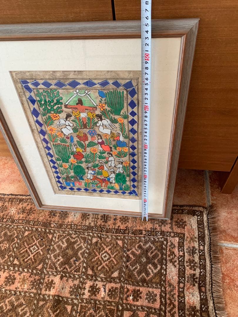 アート作品　和紙　南米　カラフル