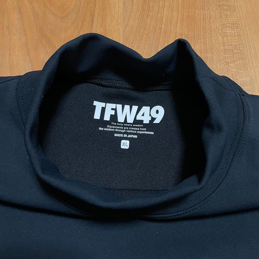 定価3万　TFW49 モックネック　ロングTシャツ ブラック　XL ゴルフ
