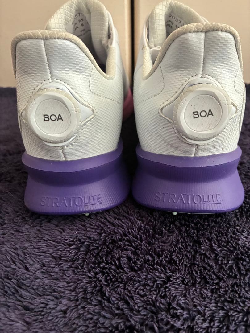 美品FootYoy ゴルフシューズ boa シロ 白25 NEW BALANCE