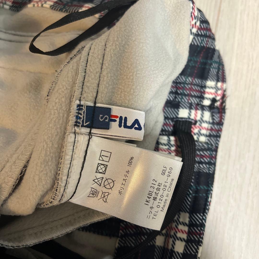 ゴルフウェア　FILA チェック柄 スリムフィットパンツ