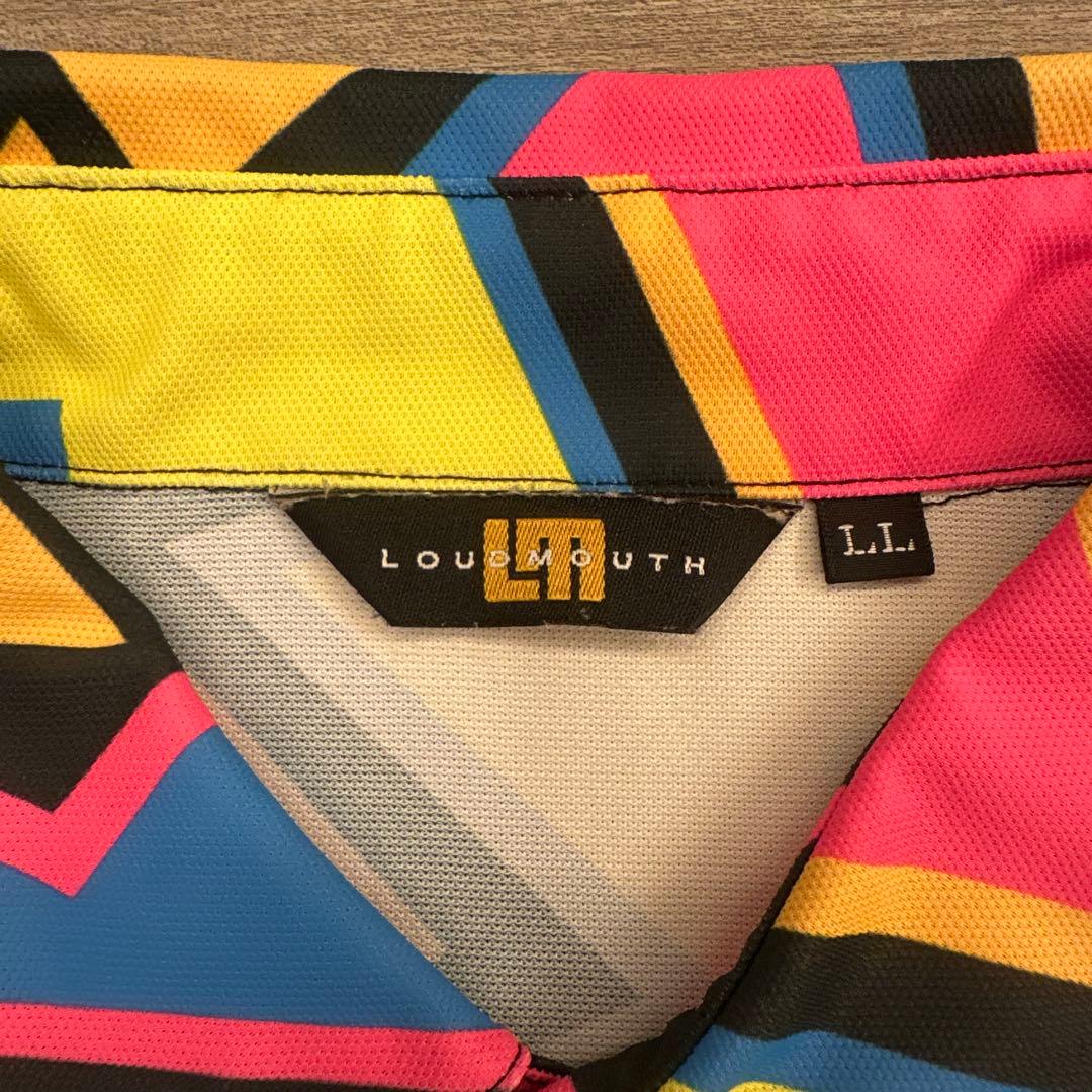 Loudmouth 幾何学模様 ポロシャツ クロちゃん
