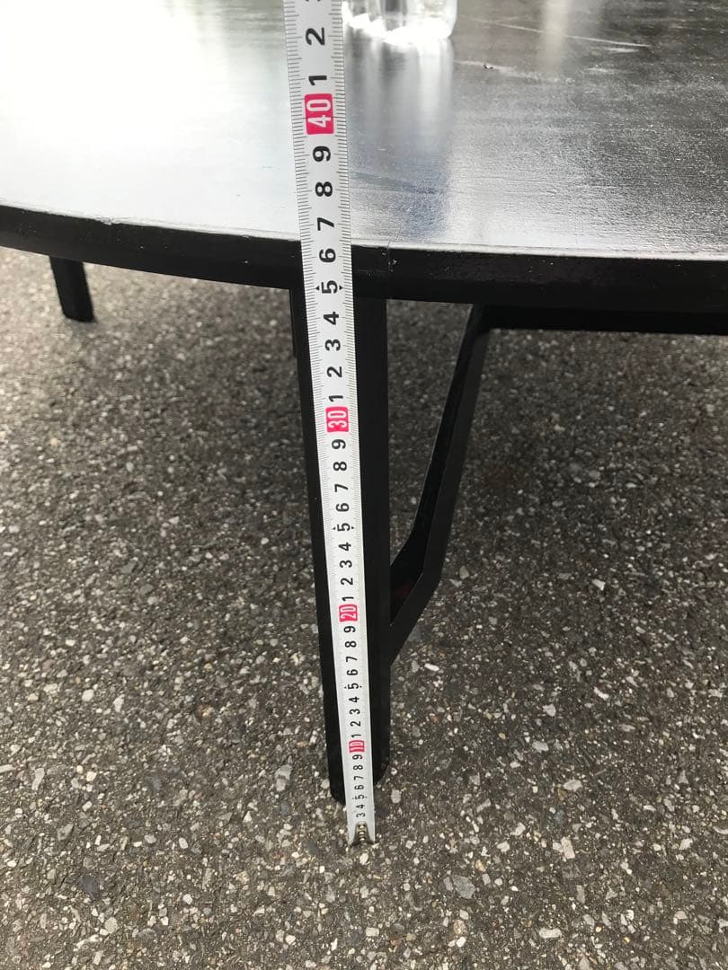 ◉木製丸型座卓◉ 117cm 黒