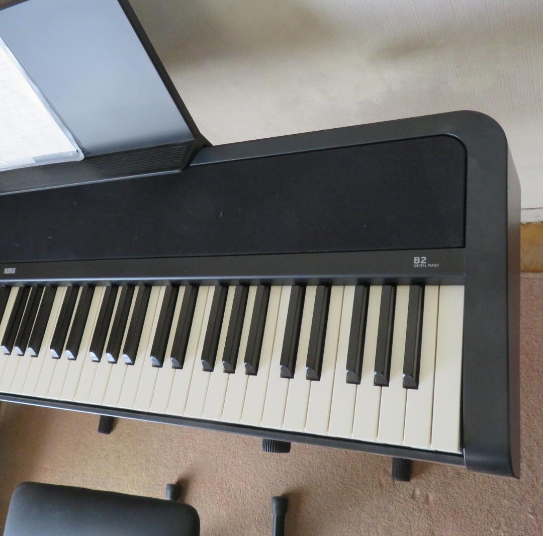 【直接引取】電子ピアノ KORG B2 + スタンド + 椅子 + ヘッドホン他