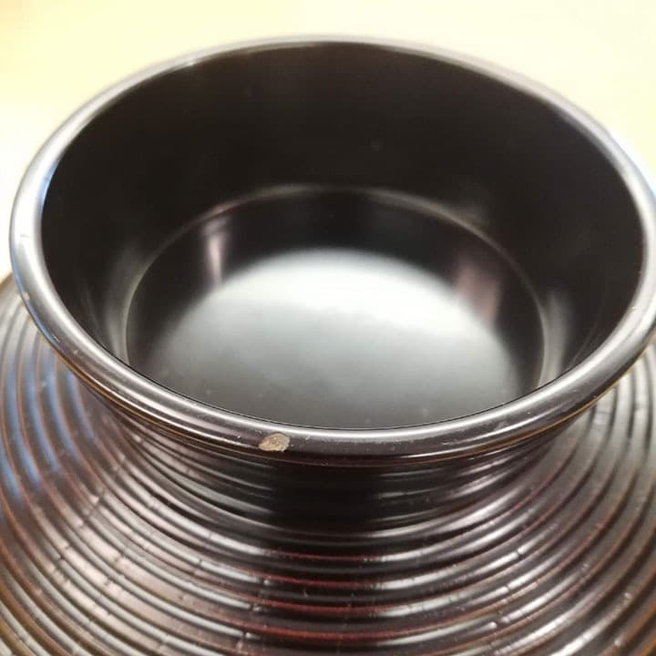 平安象彦 煮物椀　黒 糸目　10客