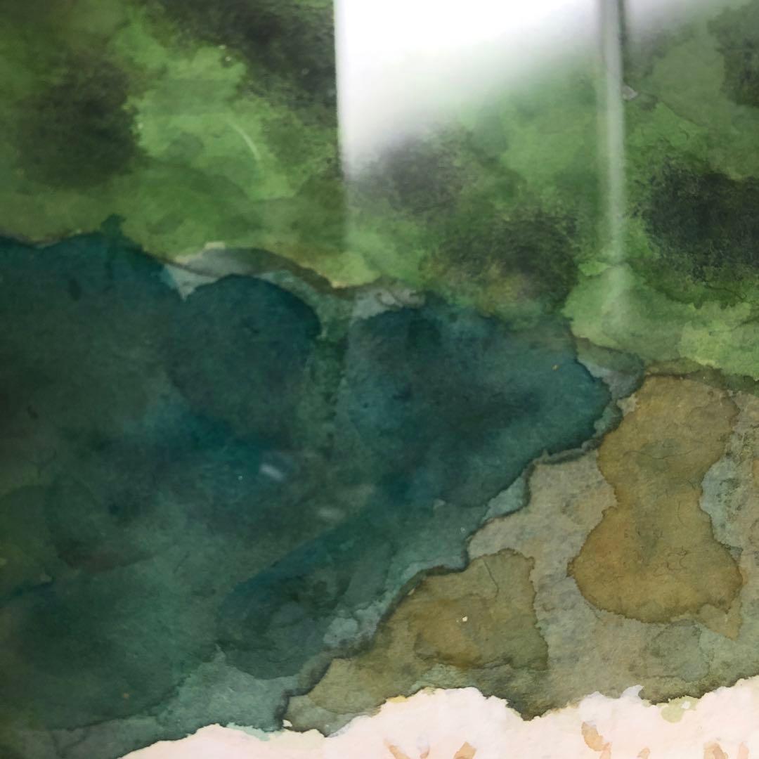 絵画　吉野晁生（よしのあさお）　タイトル「海津大崎の桜」