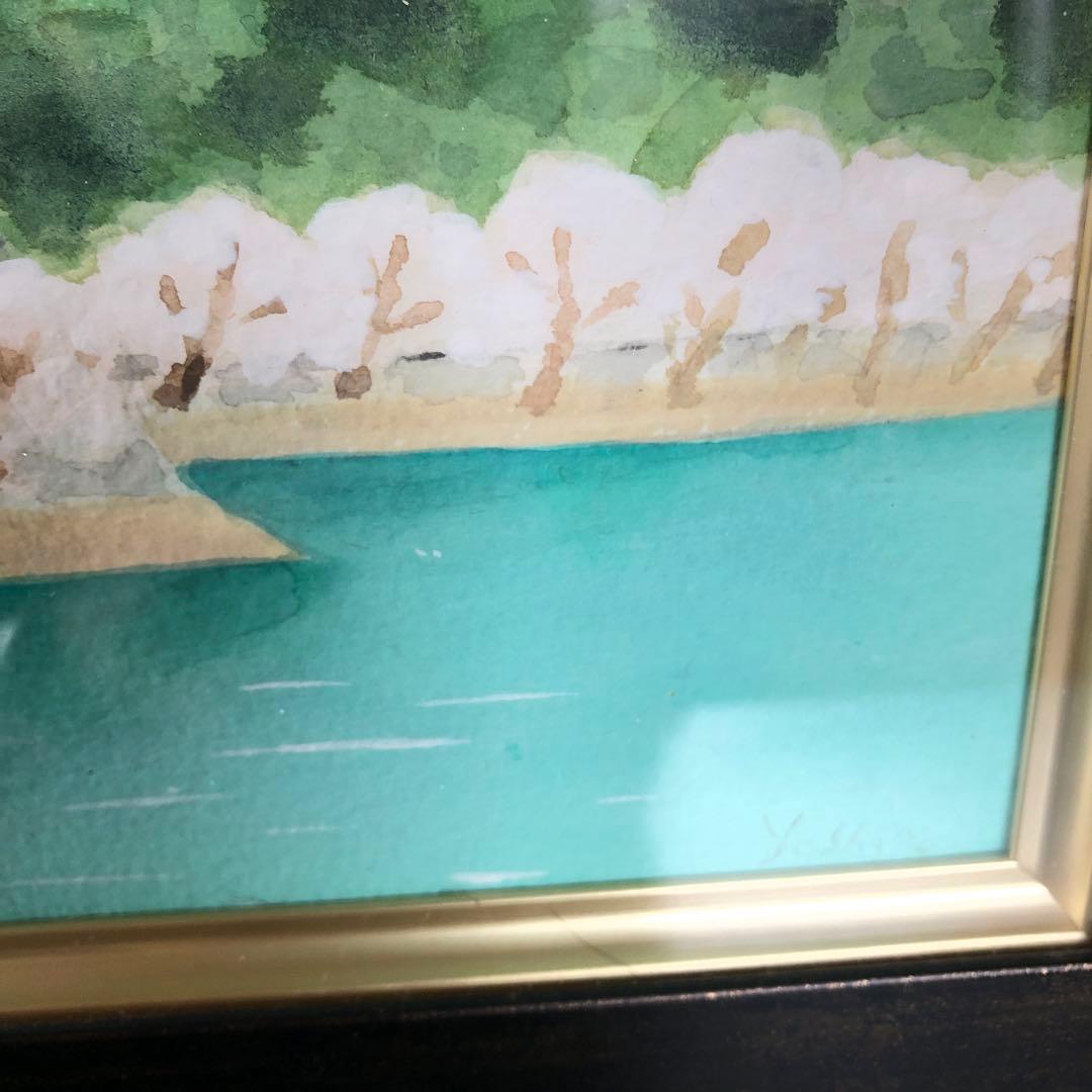 絵画　吉野晁生（よしのあさお）　タイトル「海津大崎の桜」