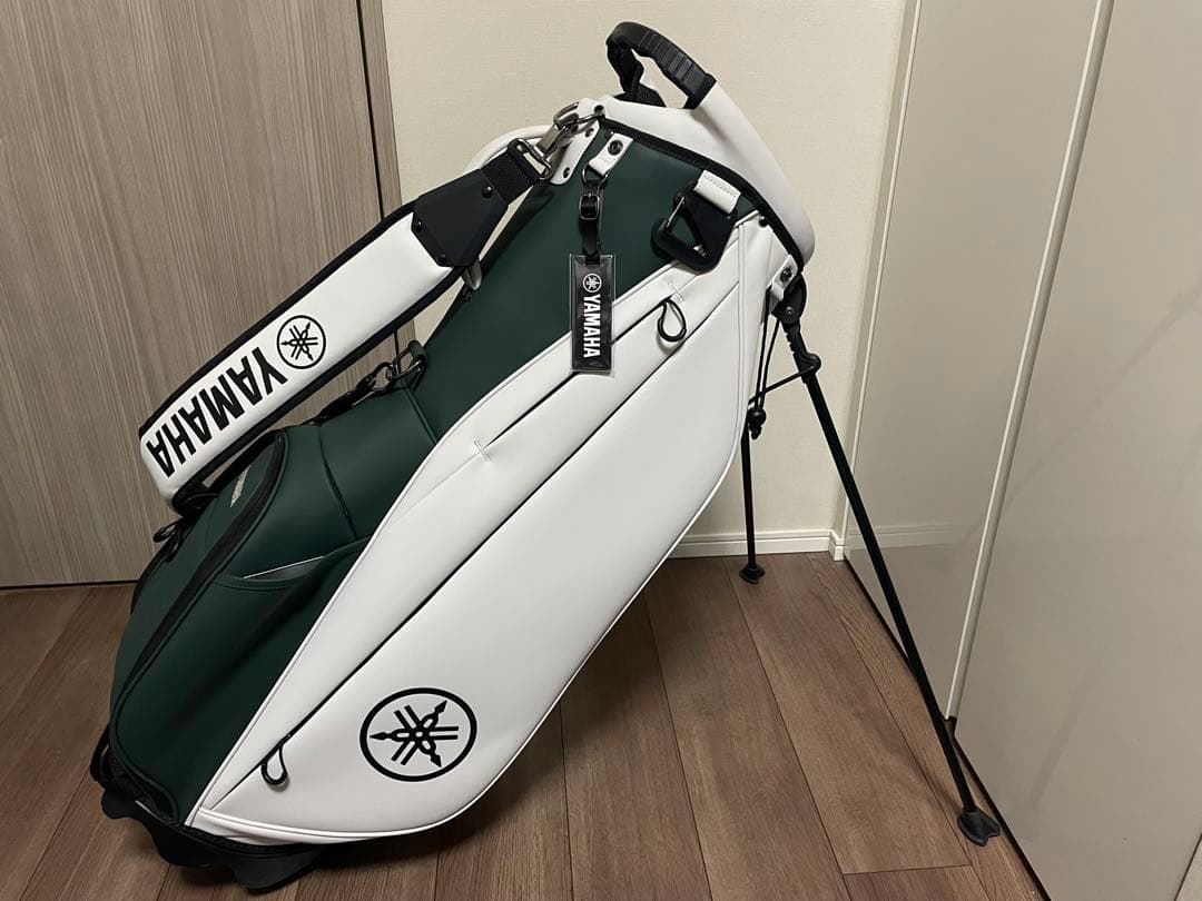 【新品・未使用】YAMAHA スタンドキャディバッグ オフホワイト/グリーン