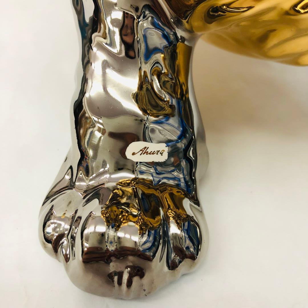 アウラ AHURA オブジェ ライオン ヨーロピアン　イタリア　金彩