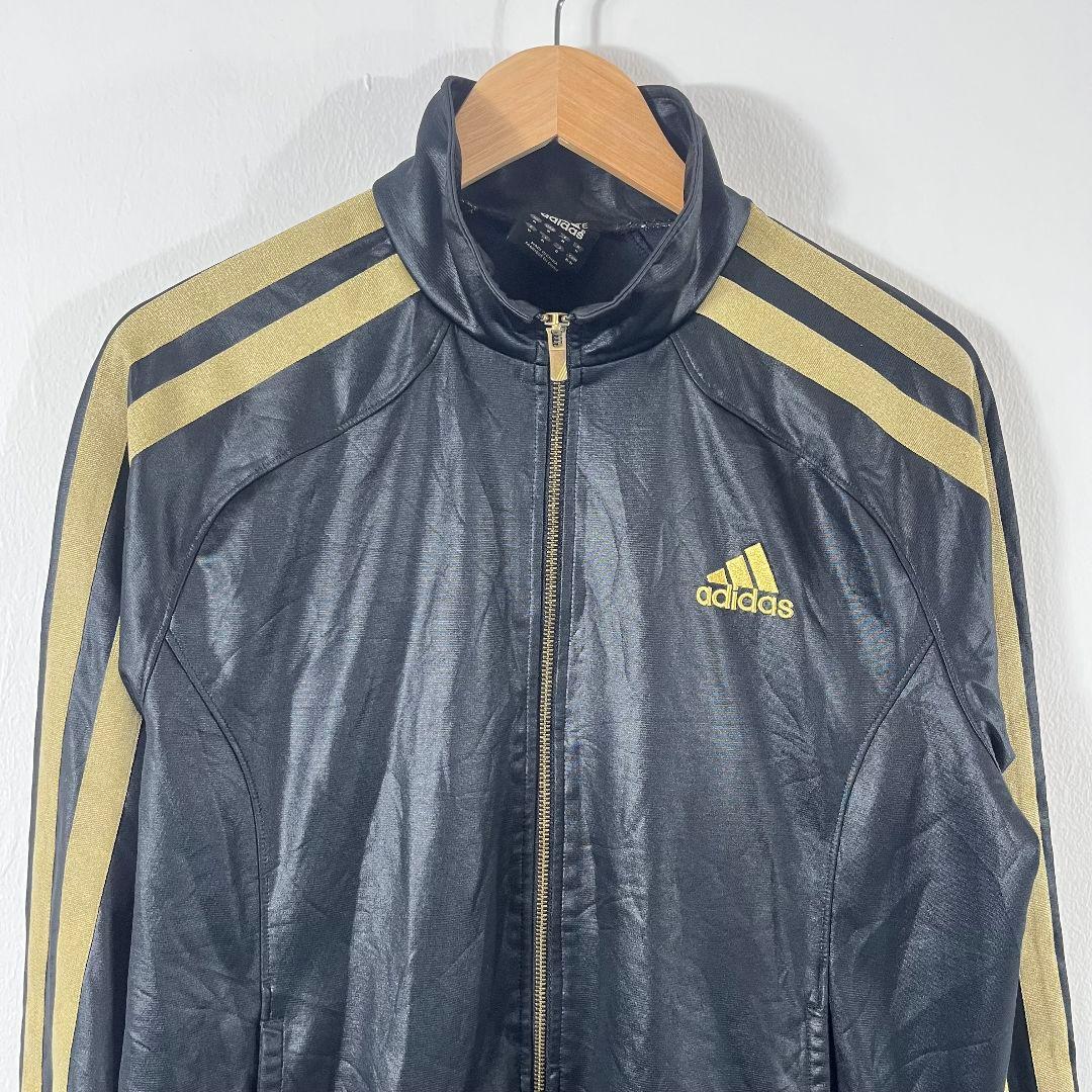 adidas 黒金 ストライプ ジャケット