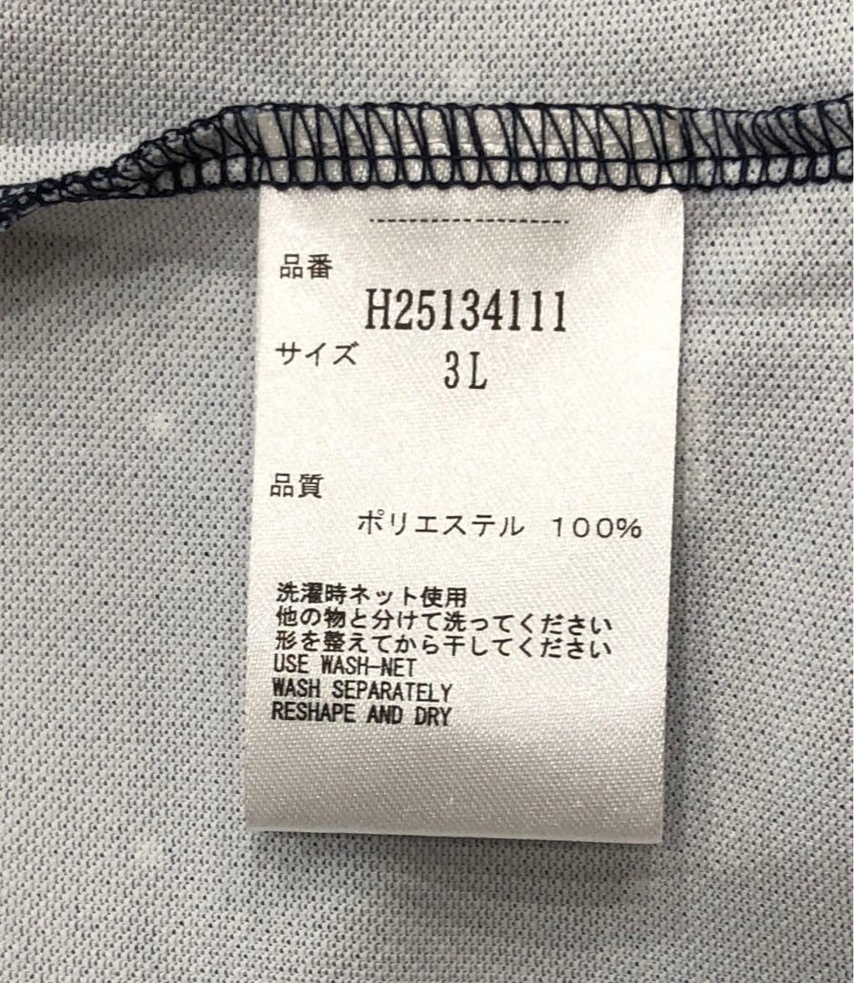 3Lキャロウェイゴルフ　ピケ飛び柄半袖ボタンダウンシャツ