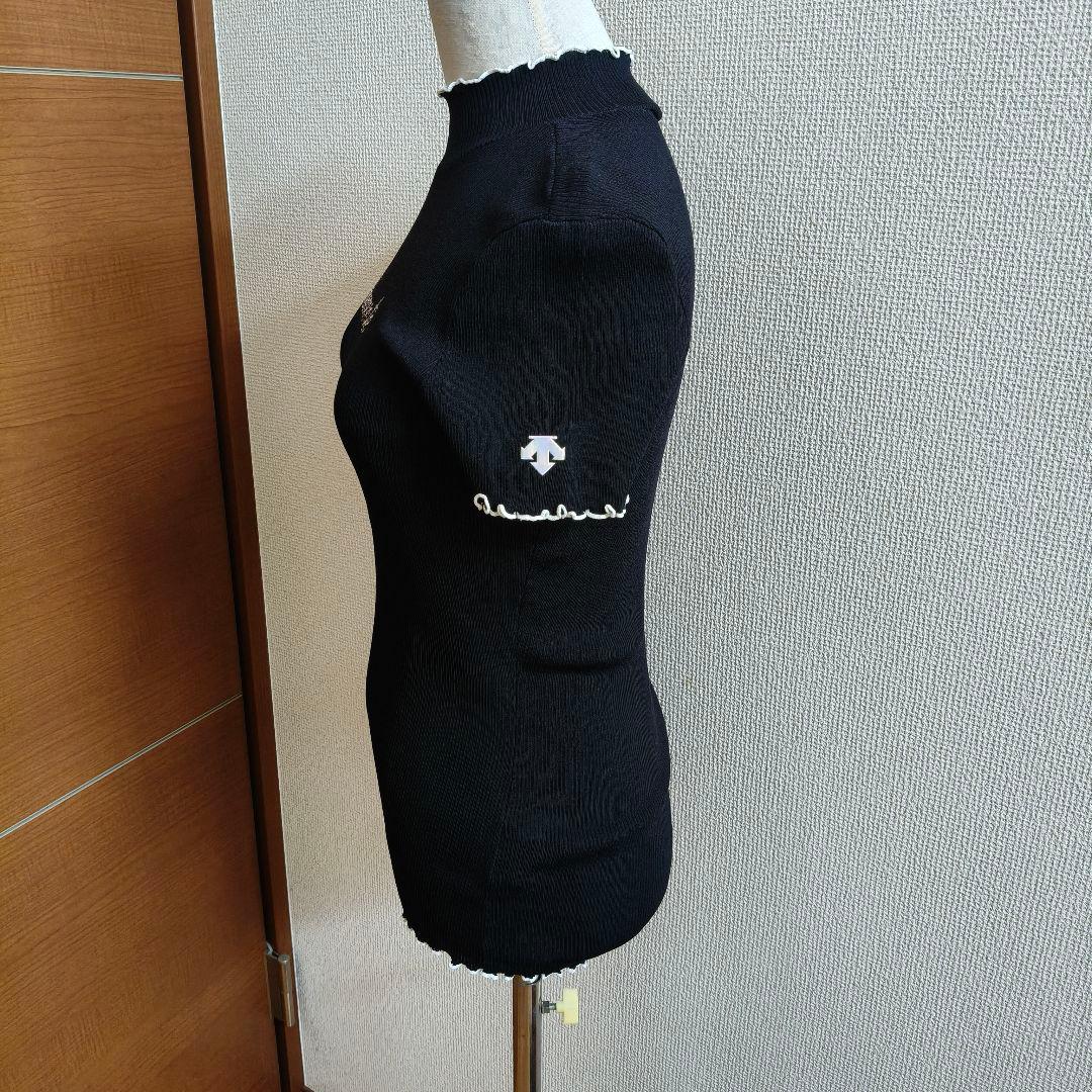 【美品】DESCENTE GOLF LUXE 半袖 モックネック ニット L