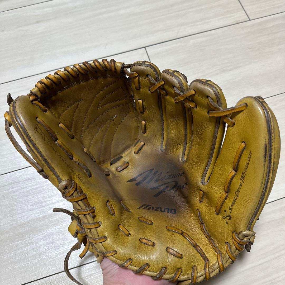 【良型】Mizuno Pro 硬式投手用グローブ イエロー