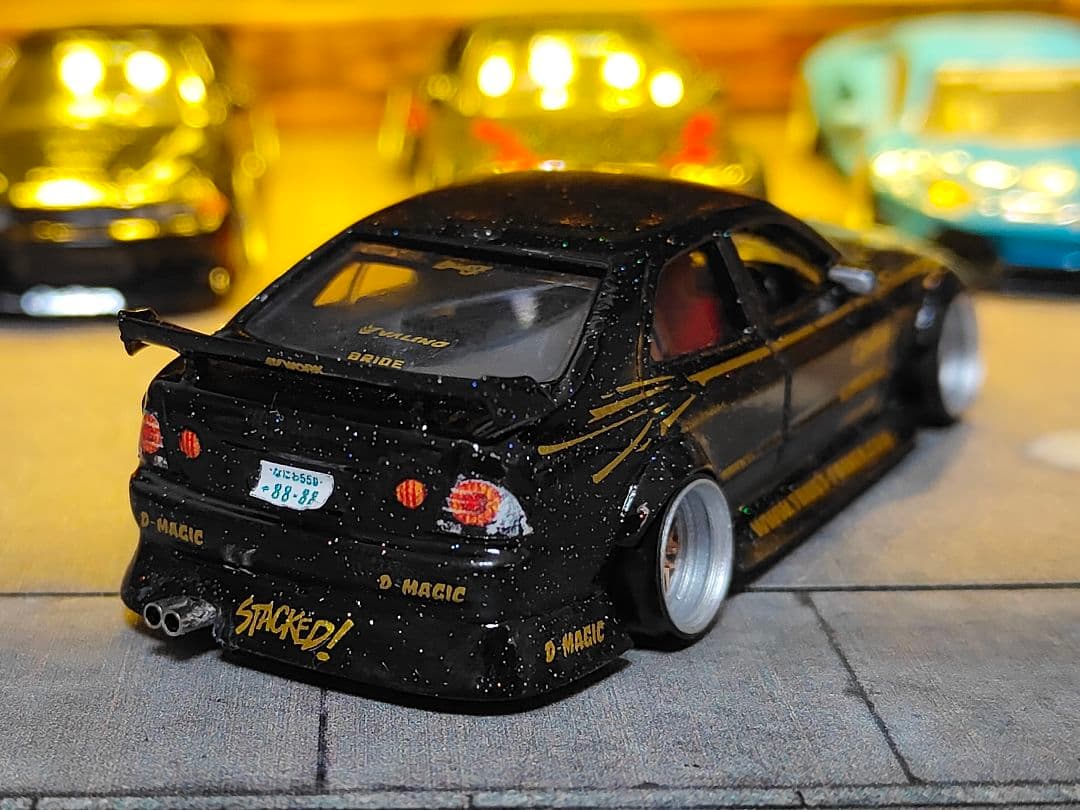 ホットウィールカスタム トヨタ アルテッツァ フルエアロ ドリ車深リムトミカ改造