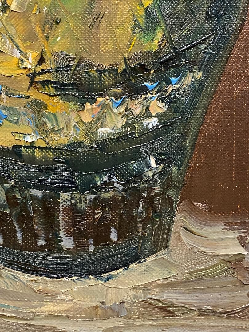 「真作」藤田邦明「バラ」静物画　油彩画　額装　サイン有り　F10号