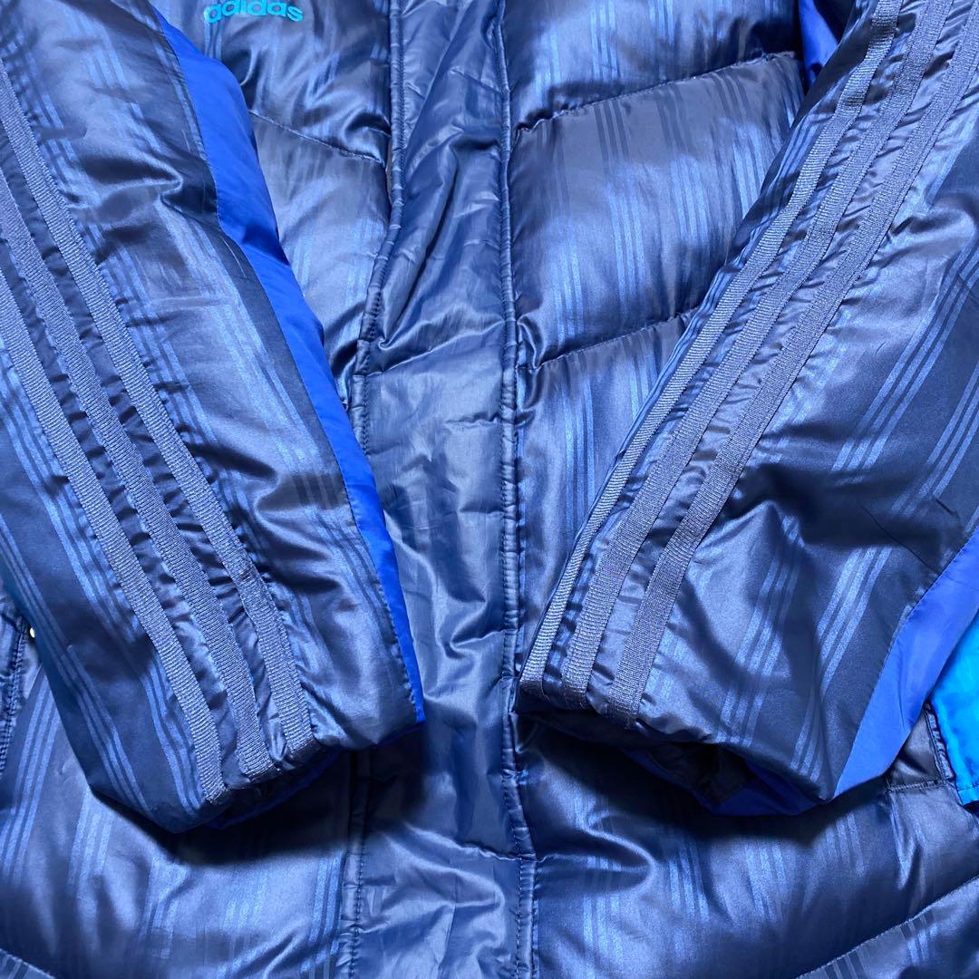 ⭐️美品　adidas メンズ　ダウンコート　ベンチコート　ネイビー青 L＊481
