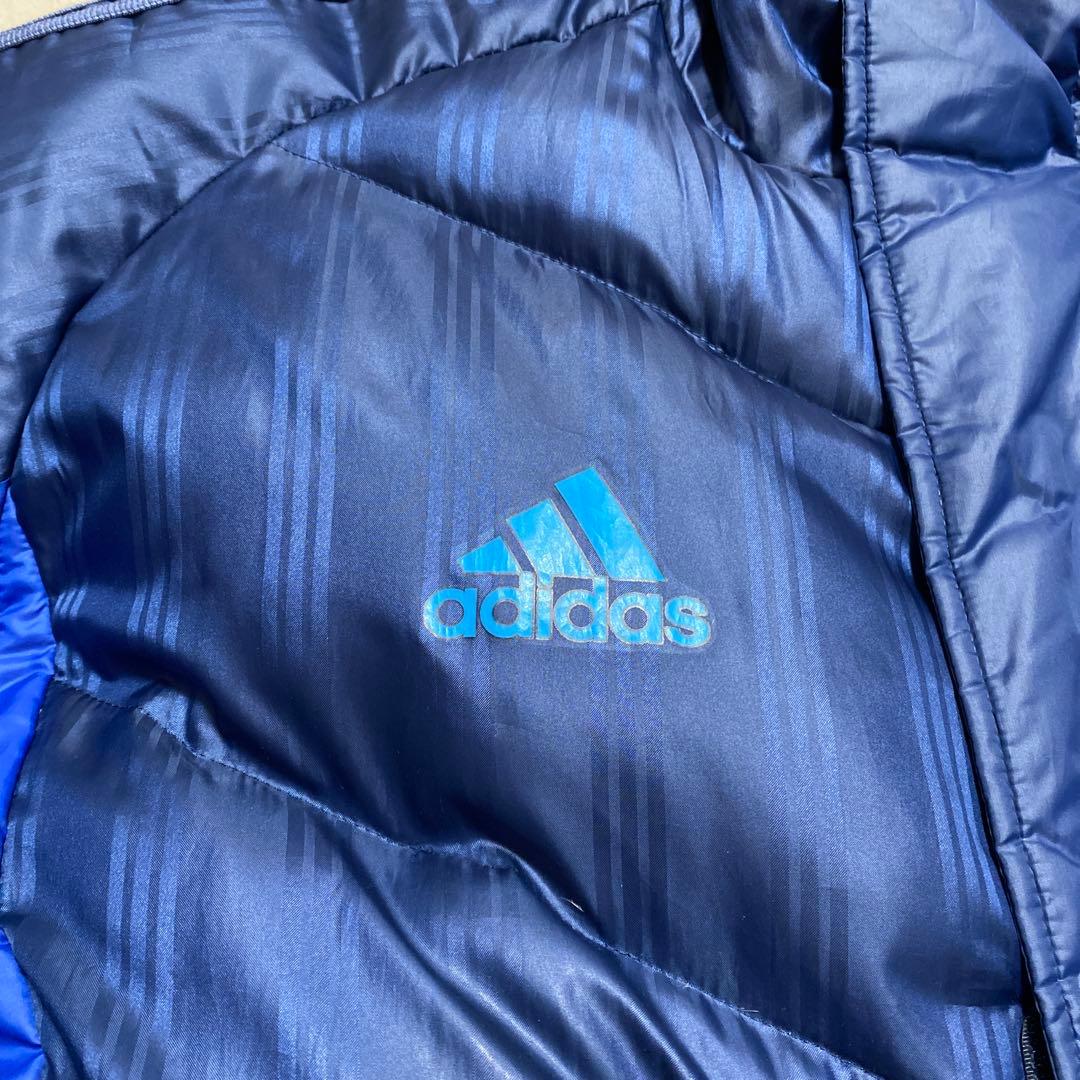 ⭐️美品　adidas メンズ　ダウンコート　ベンチコート　ネイビー青 L＊481
