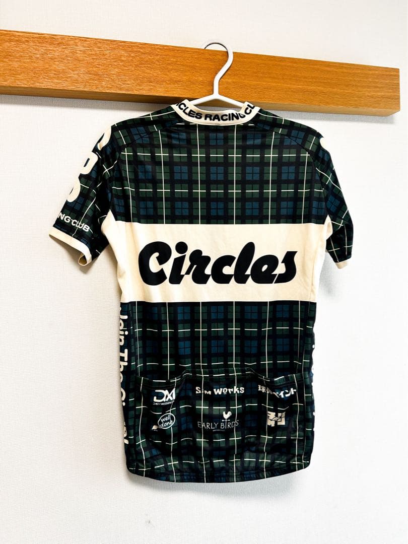 Circles チェック柄 サイクルジャージとサイクルキャップセット