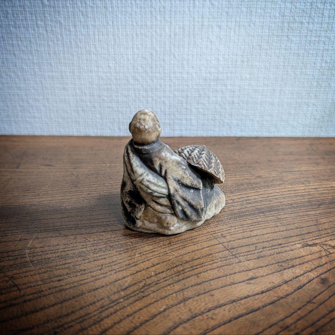 【極上・音良】西行法師 磁器製 置物 明治〜昭和初期 添景 煎茶飾り 骨董